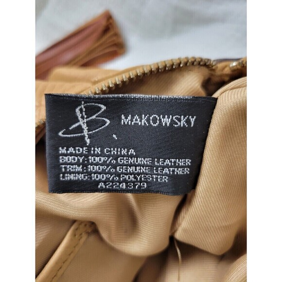 Makowski Cognac Brown Leather Shoulder Satchel Bag - Picture 9 of 12